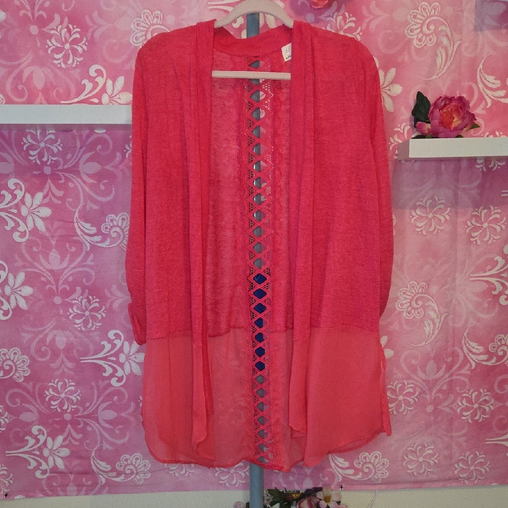 A.Moon Red Knit Cardigan